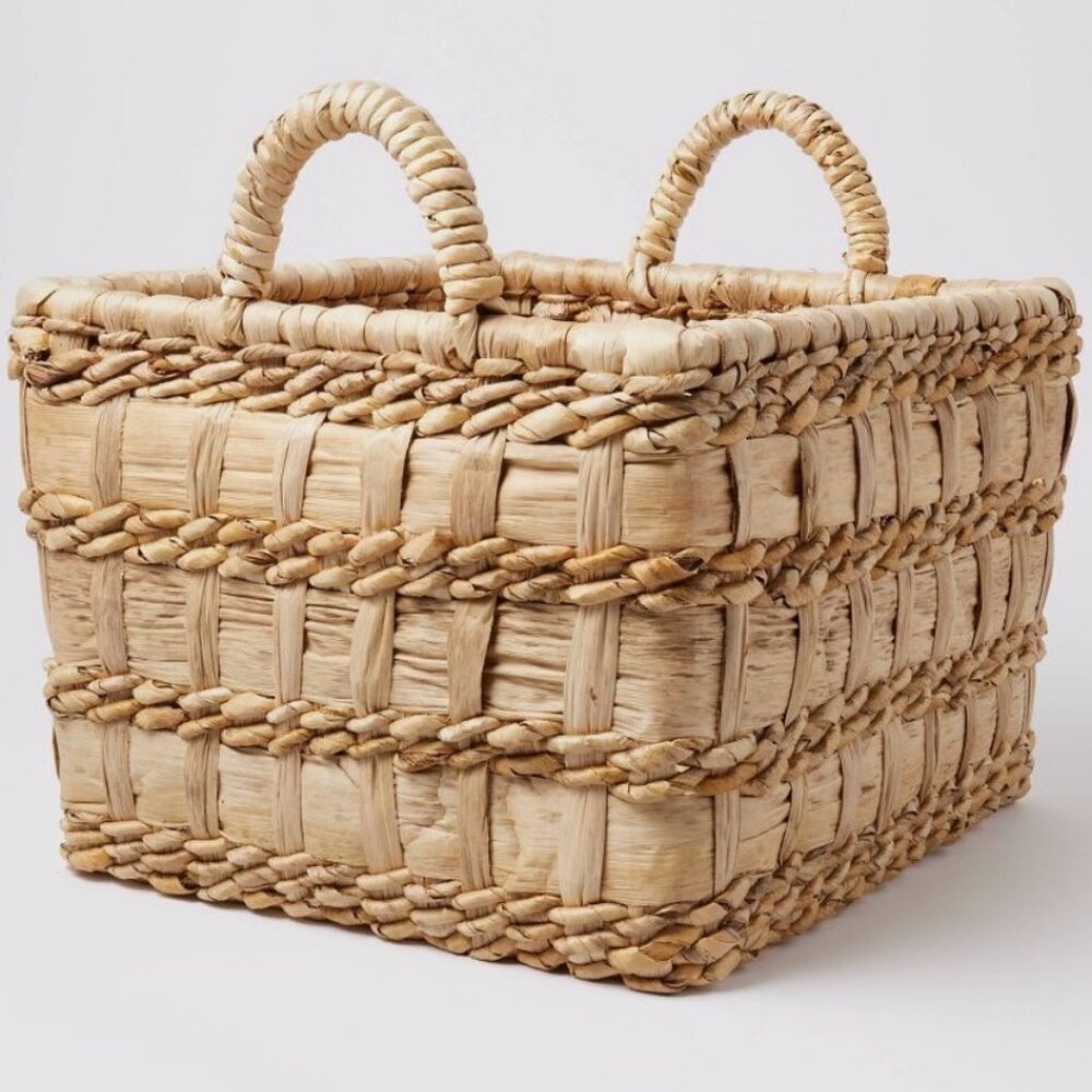 Threshold Natural Banana‎ Woven Rectangular Floor Basket  NEW WITH TAG